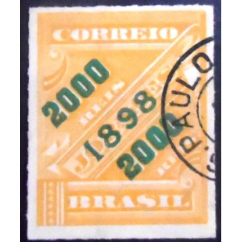 Imagem do Selo postal do Brasil de 1899 Jornal sobrestampado 2000 U 2 anunciado