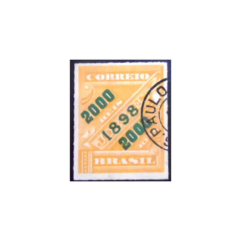 Imagem do Selo postal do Brasil de 1899 Jornal sobrestampado 2000 U 2 anunciado
