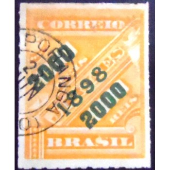 Imagem do Selo postal do Brasil de 1898 Jornal sobrestampado 2000 U 3 anunciado