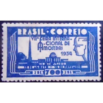 Imagem do Selo postal do Brasil de 1934 Feira Amostras 700