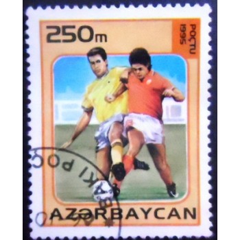 Imagem do Imagem do Selo postal do Azerbaijão de 1995 Football Player Dribbling 250