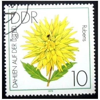 Imagem do Selo postal da Alemanha Oriental de 1979 Semi-Cactus Dahlia
