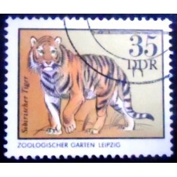 Imagem do Selo postal da Alemanha Oriental de 1975 Amur Tiger MCC