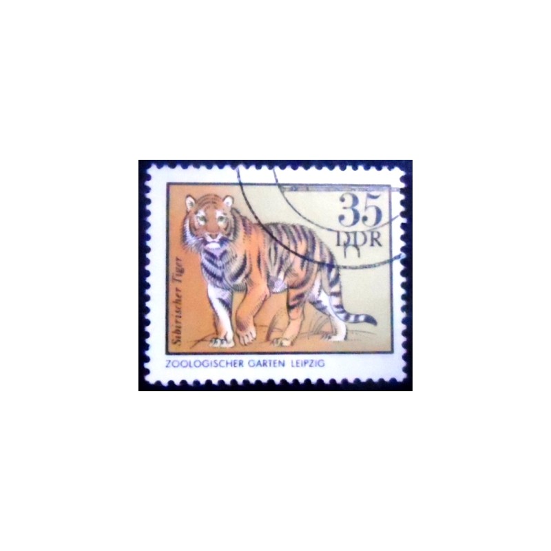 Imagem do Selo postal da Alemanha Oriental de 1975 Amur Tiger MCC
