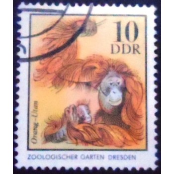 Imagem do Selo postal da Alemanha Oriental de 1975 Bornean Orangutan MCC