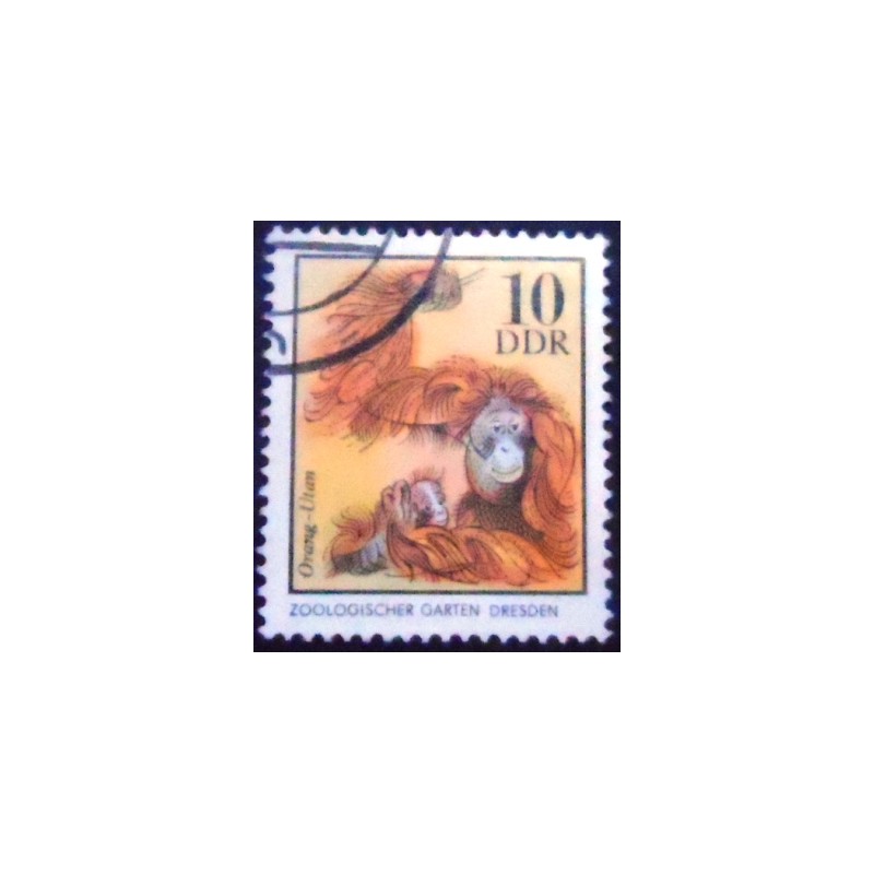 Imagem do Selo postal da Alemanha Oriental de 1975 Bornean Orangutan MCC