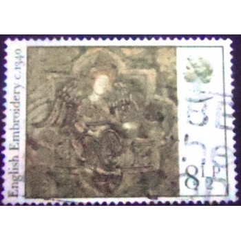 Imagem do Selo postal do Reino Unido de 1976 Angel with Crown