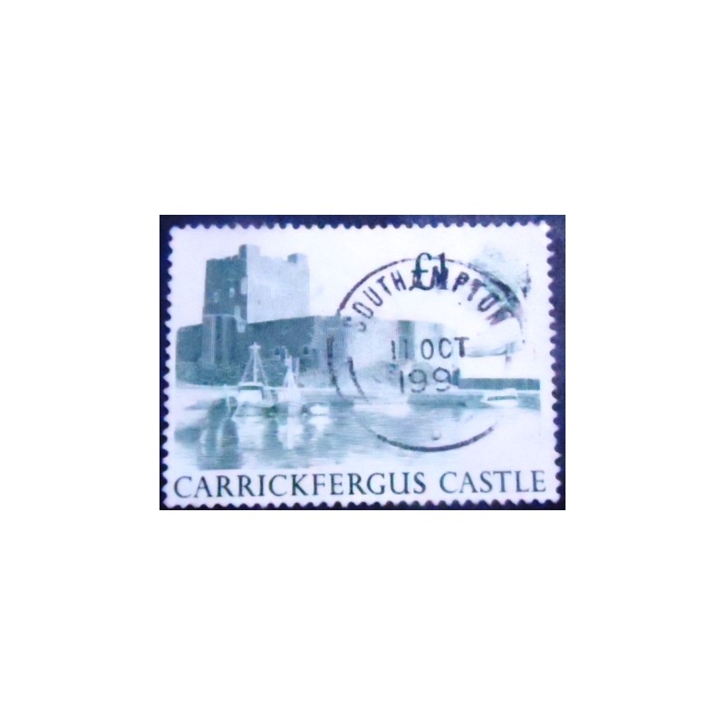 Imagem similar à do Selo postal do Reino Unido de 1988 Carrickfergus Castle