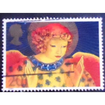 Imagem similar à do Selo postal do Reino Unido de 1998 Angel with Hands raised in Blessings