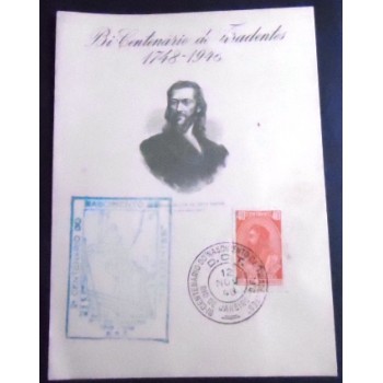 Imagem da Folhinha postal Comemorativa do Brasil de 1948 Tiradentes