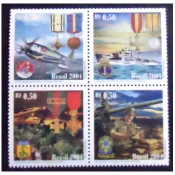 Imagem da série de selos postais do Brasil de 2004 Brasil na 2ª Guerra M