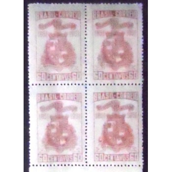 Imagem da Quadra de selos postais de 1951 Centenário de Joinville M