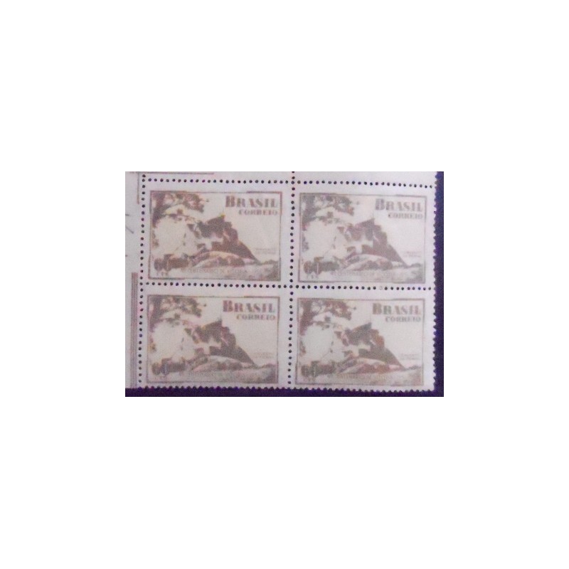 Imagem da Quadra de selos postais do Brasil de 1951 4º Centenário de Vitória