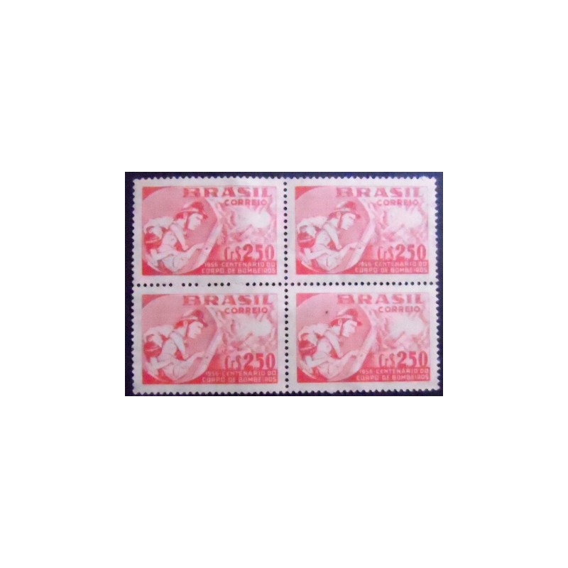 Imagem da Quadra de selos postais de 1956 Corpo de Bombeiros