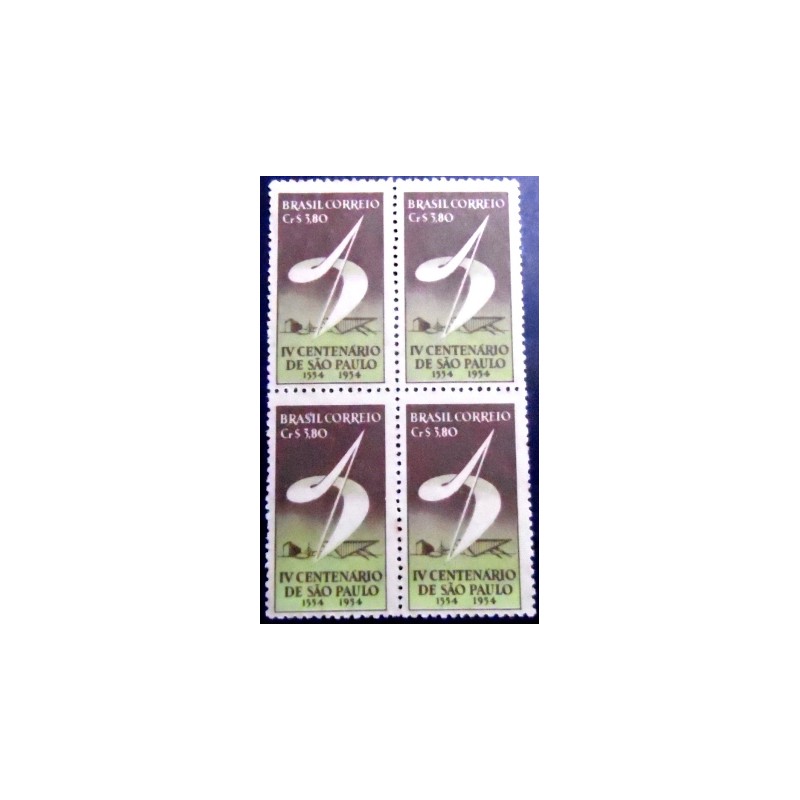 Imagem da Quadra de selos postais do Brasil 1953 400 Anos São Paulo 3,80