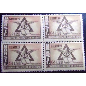 Imagem da Quadra de selos postais do Brasil 1953 Congresso Contabilidade