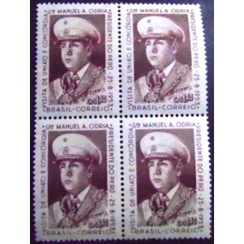 Imagem da Quadra de selos postais do Brasil de 1953 Manuel A. Odria
