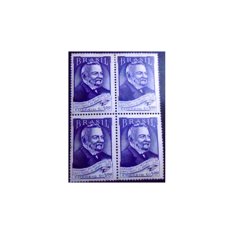 Imagem da Quadra de selos do Brasil de 1953 João de Abreu N