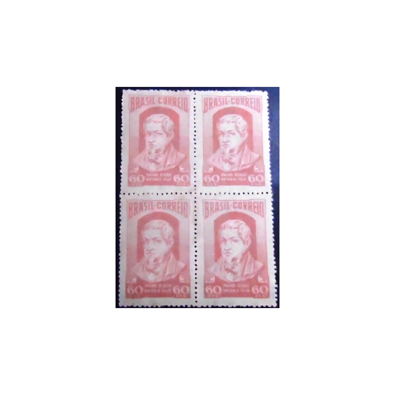 Imagem da Quadra de selos do Brasil de 1952 Padre Antonio Feijó