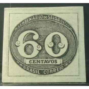 Imagem do Selo postal do Brasil de 1943 Olho-de-boi 60 Réis M