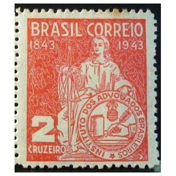 Imagem do Selo postal de 1943 Instituto dos Advogados Brasileiros M
