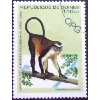 Imagem do Selo postal da Guiné de 1995 Mona Monkey