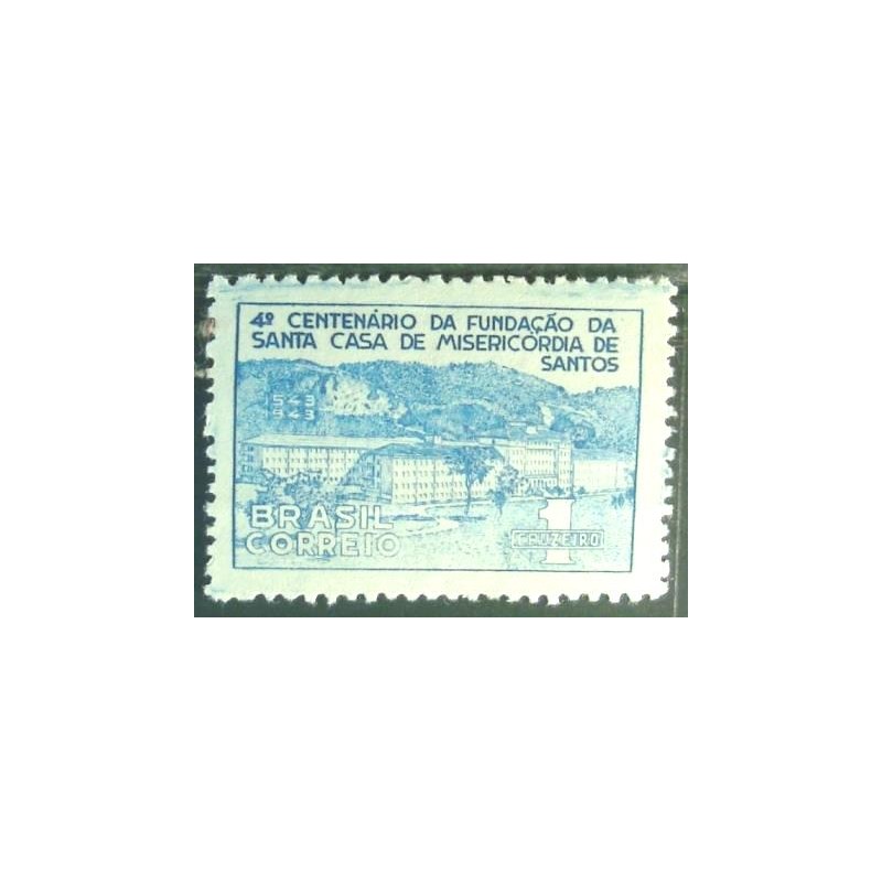 Imagem do Selo postal de 1943 Santa Casa de Santos M