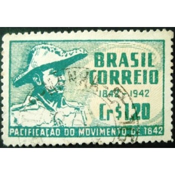 Imagem similar à do selo postal de 1944 Centenário da Pacificação Minas U