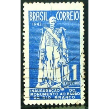 Imagem similar à do selo postal do Brasil de 1944 Barão Rio Branco U