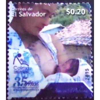 Imagem do selo postal de El Salvador de 2015 35th Anniversary of CALMA