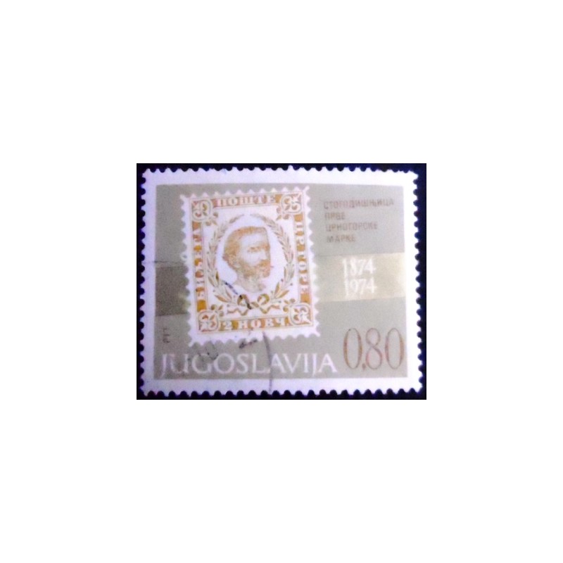 Imagem do selo postal da Iugoslávia de 1974 First Stamp from Montenegro