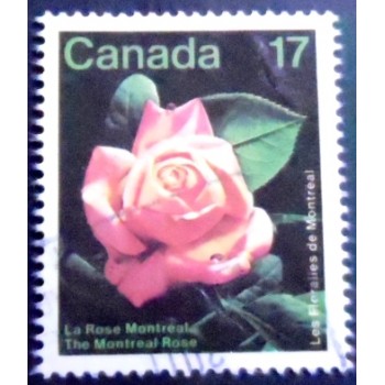 Imagem do selo postal do Canadá de 1981 The Montréal Rose