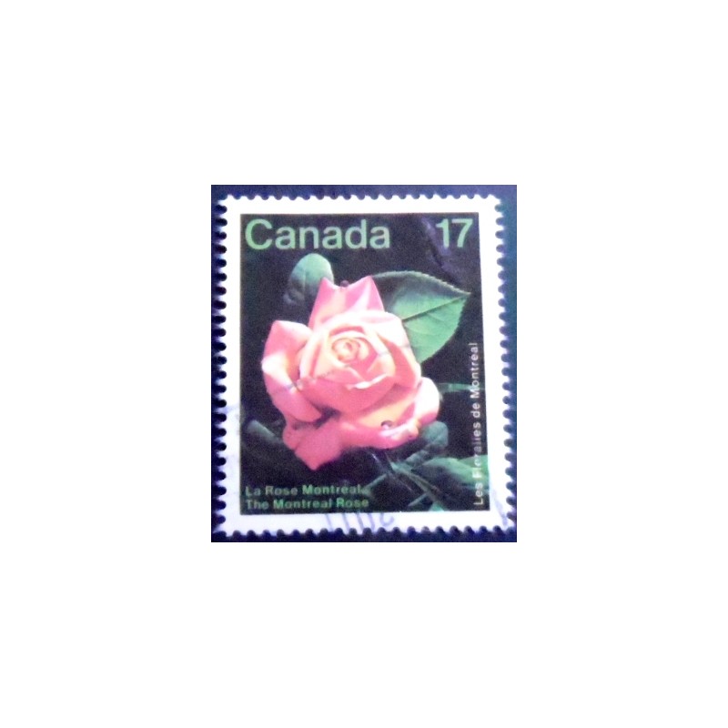 Imagem do selo postal do Canadá de 1981 The Montréal Rose