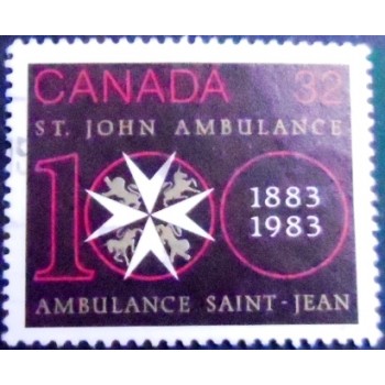 Imagem do selo postal do Canadá de 1983 Centenary of St. John Ambulance