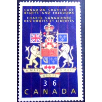 Imagem do selo postal do Canadá de 1987 Canadian Charter of Rights and Freedoms