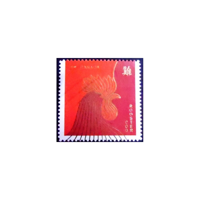 Imagem do selo postal do Canadá de 2017 Year of the Rooster