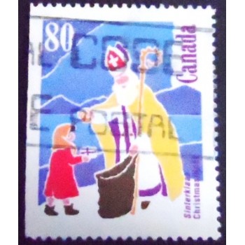 Imagem do selo postal do Canadá de 1991 Dutch Sinterklaas