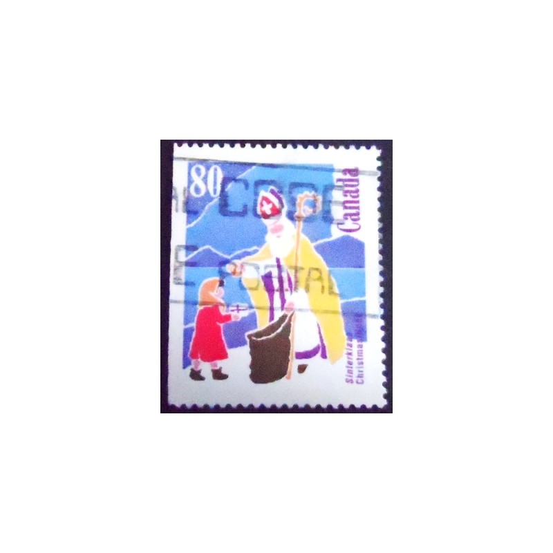 Imagem do selo postal do Canadá de 1991 Dutch Sinterklaas