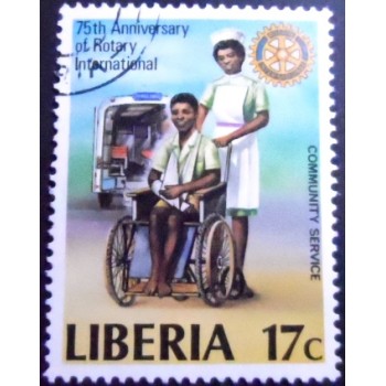 Imagem do selo postal da Liberia de 1979 Rotary