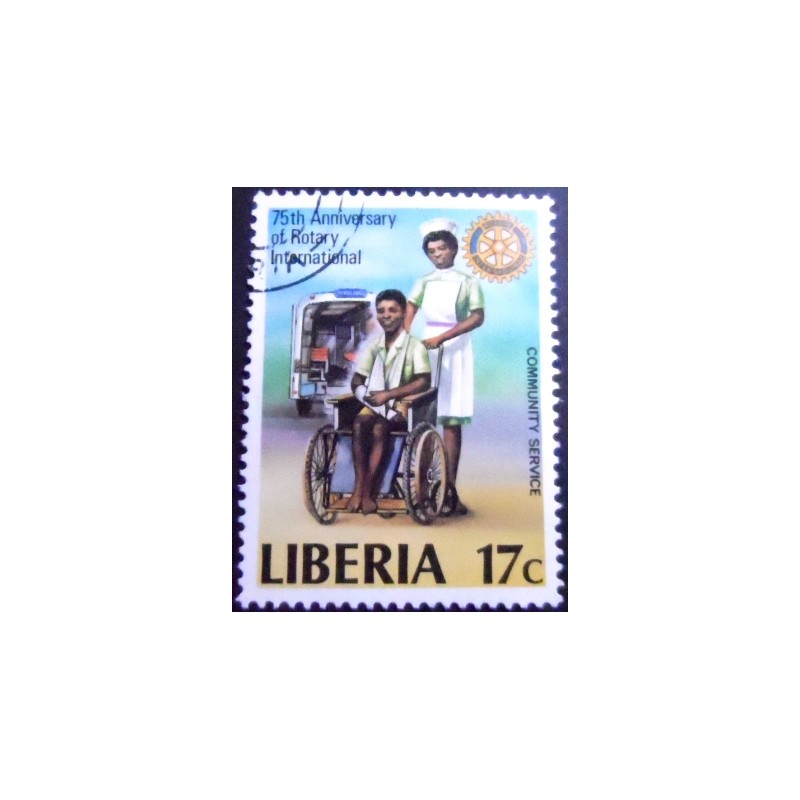 Imagem do selo postal da Liberia de 1979 Rotary