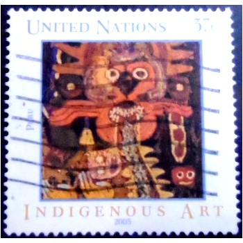 Imagem do selo postal das Nações Unidas de 2003 Indigenous Art