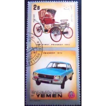 Selo postal do Reino do Yemen de 1970 Peugeot