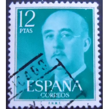 Imagem do selo postal da Espanha de 1974 General Franco 12