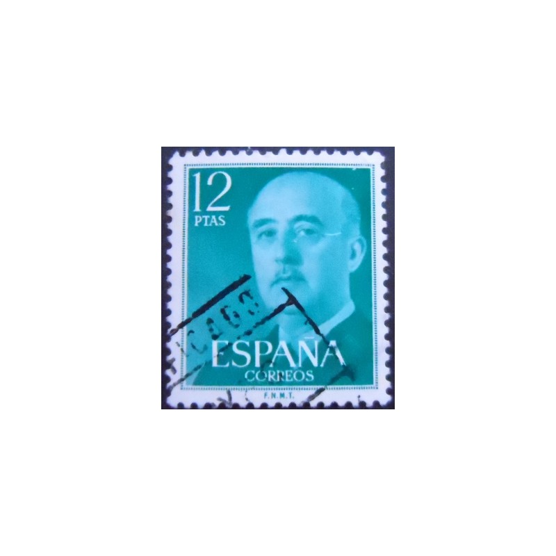 Imagem do selo postal da Espanha de 1974 General Franco 12