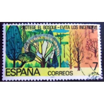 Imagem do selo postal da Espanha de 1978 Conservation of Woodlands