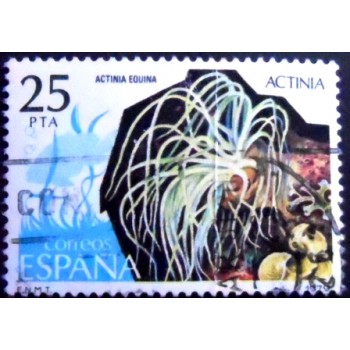 Imagem do selo postal da Espanha de 1979 Beadlet Anemone U