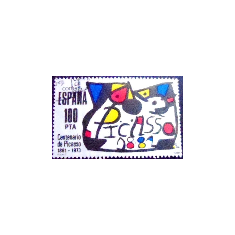 Imagem do selo postal da Espanha de 1981 Homenaje a Picasso