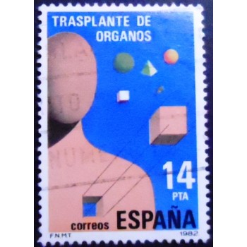 Imagem do selo postal da Espanha de 1982 Organ Transplants