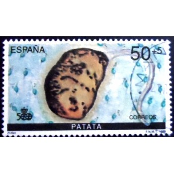 imagem do selo postal da Espanha de 1989 Potato