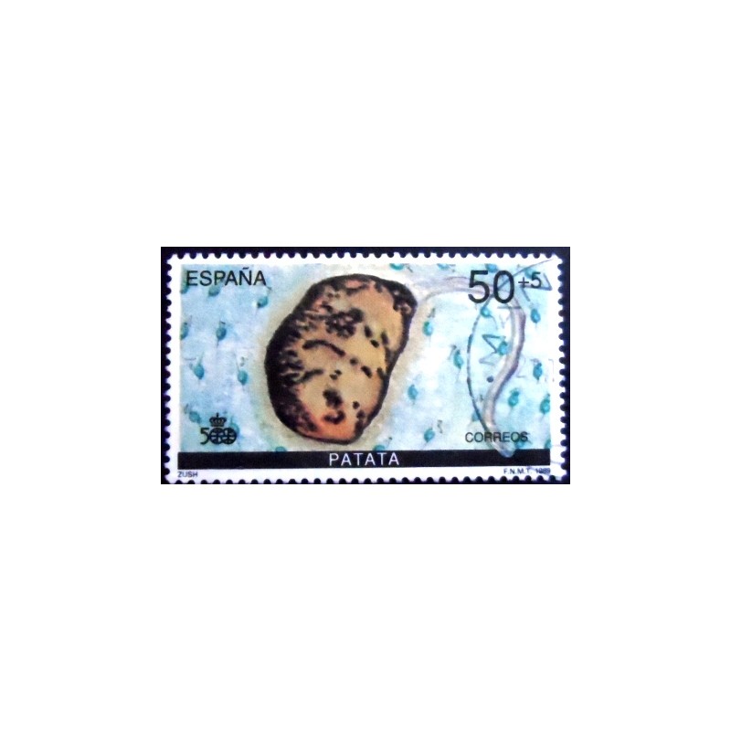 imagem do selo postal da Espanha de 1989 Potato